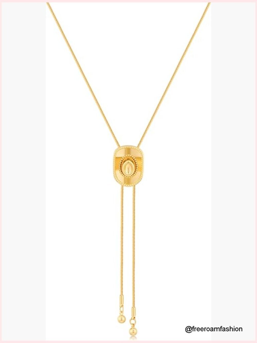 Western Cowgirl Sliding Lariat Necklace with Pendant